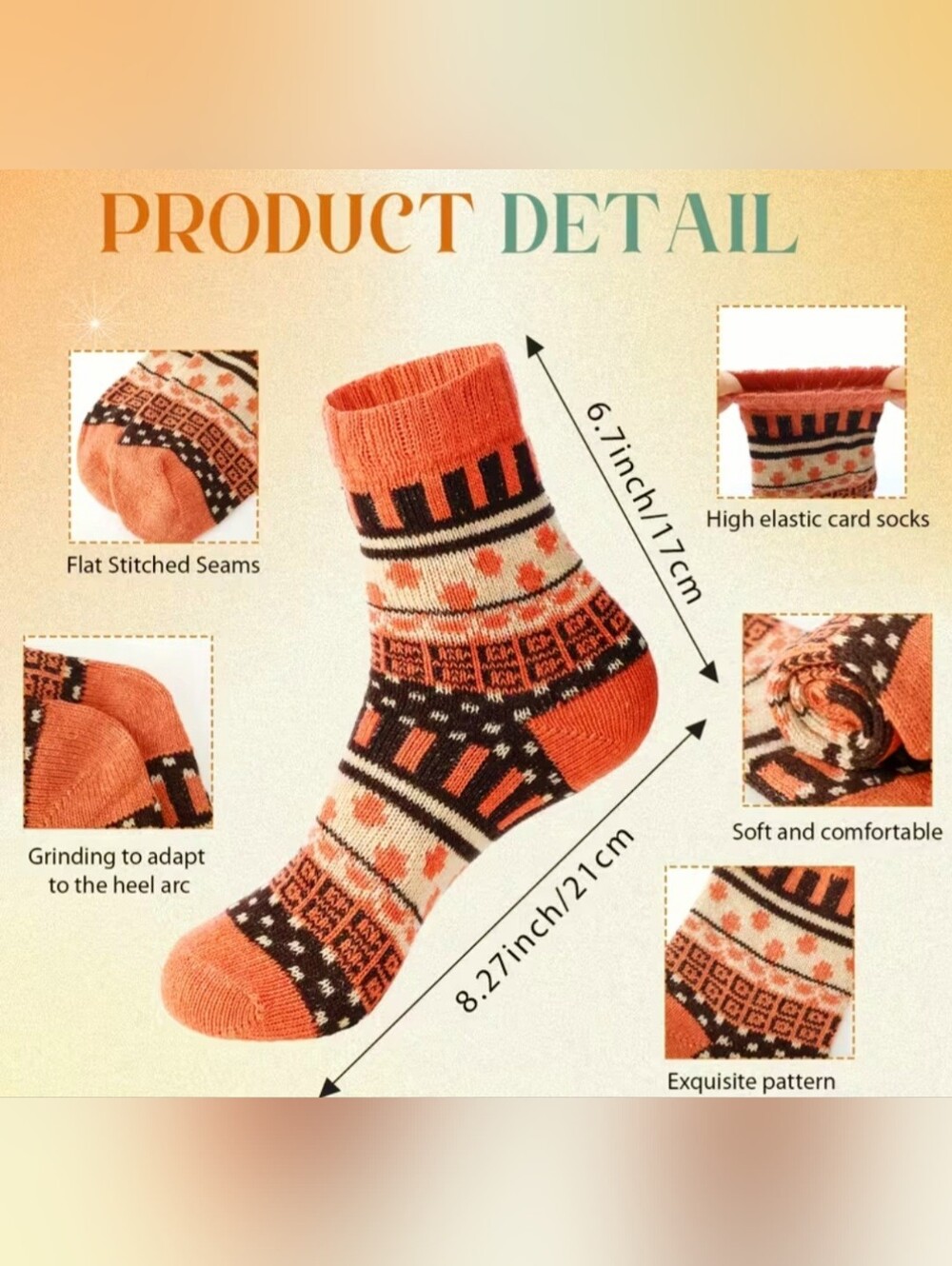 Colorful Patterned Thick Cozy Socks - Ten Pairs - Picture 2 of 3